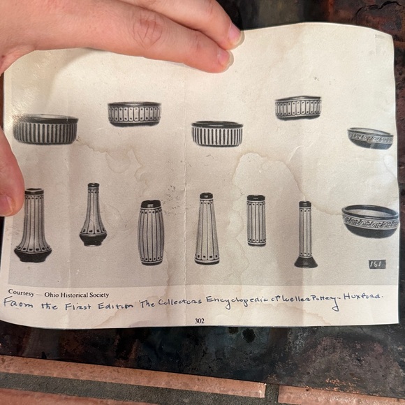 Antique Yellow and Black Weller Ceramic Vase - Picture 8 of 8